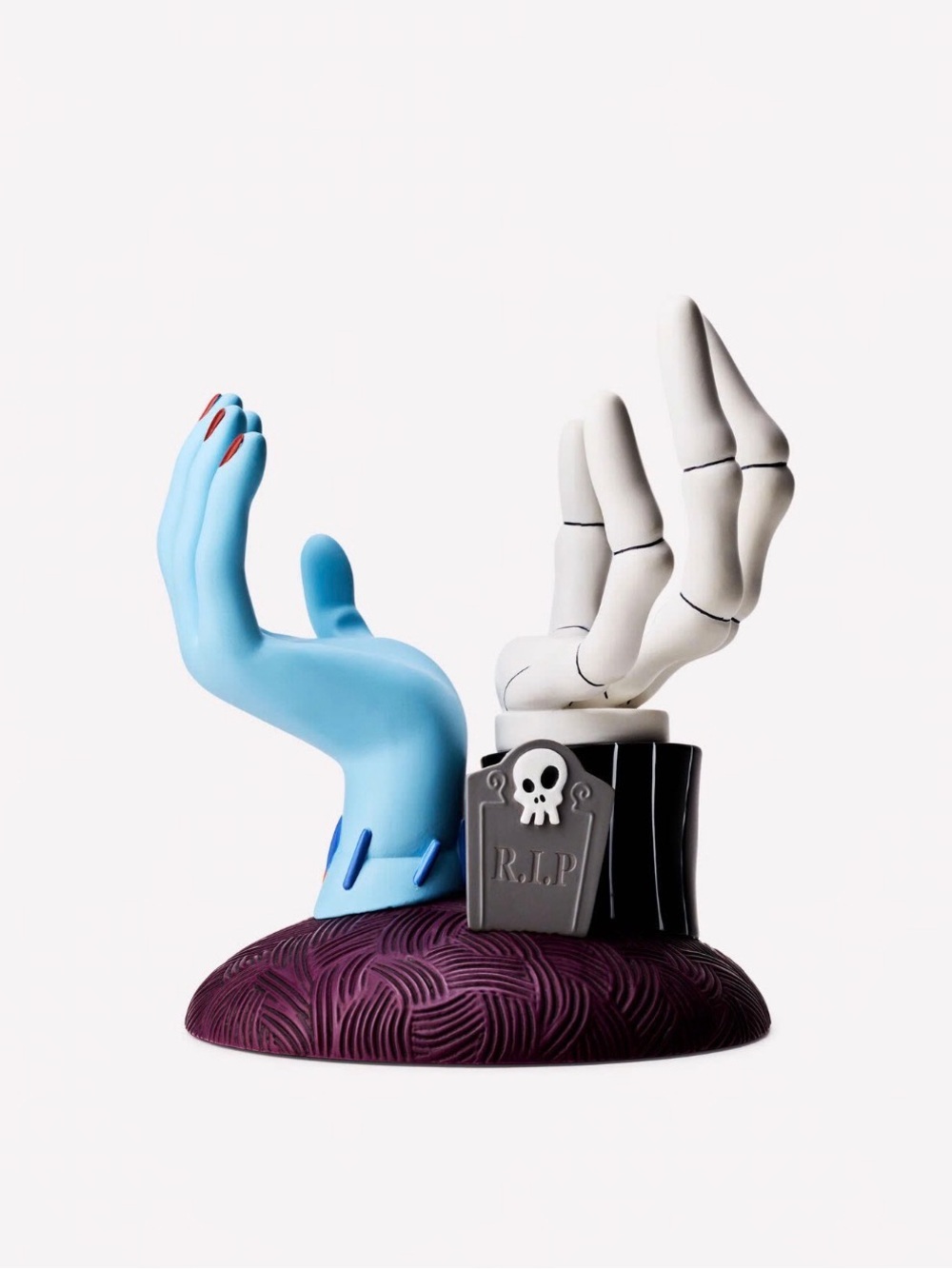 Bath and Body Works Jack Skellington & Sally Hands Pedestal Candle Holder